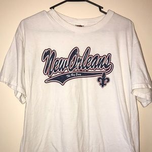 New Orleans White, Blue, Red Short Sleeved Shirt